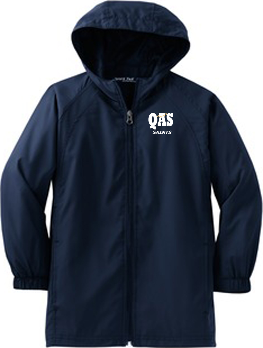 SportTek Youth Hooded Raglan Jacket, True Navy